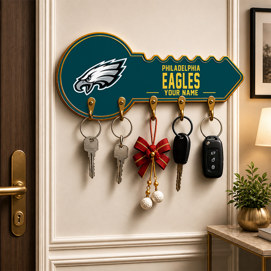 [SPECIAL OFFER] NEW CUSTOMIZED NFL02 PPE PHILADELPHIA EAGLES WALL KEY HOLDER FOR HOME