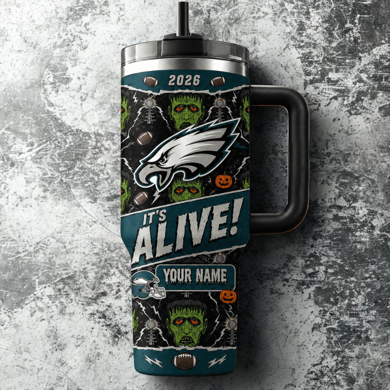 [SPECIAL OFFER] NEW CUSTOMIZED NFL02 PPE PHILADELPHIA EAGLES HALLOWEEN  40OZ TUMBLER
