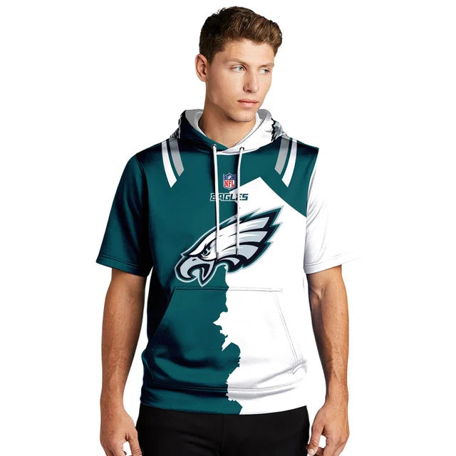 [SPECIAL OFFER] NEW CUSTOMIZED NFL02 PPE PHILADELPHIA EAGLES SHORT SLEEVE HOODIE T-SHIRT