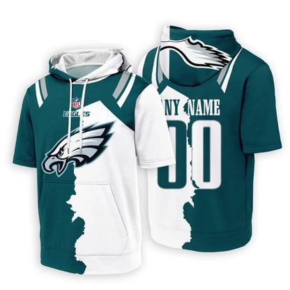 [SPECIAL OFFER] NEW CUSTOMIZED NFL02 PPE PHILADELPHIA EAGLES SHORT SLEEVE HOODIE T-SHIRT