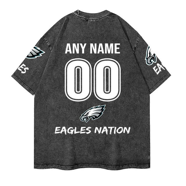 [SPECIAL OFFER] NEW CUSTOMIZED NFL02 PPE PHILADELPHIA EAGLES FUNNY MULTICOLOR WASHED TEE