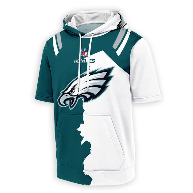 [SPECIAL OFFER] NEW CUSTOMIZED NFL02 PPE PHILADELPHIA EAGLES SHORT SLEEVE HOODIE T-SHIRT