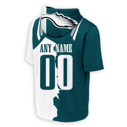 [SPECIAL OFFER] NEW CUSTOMIZED NFL02 PPE PHILADELPHIA EAGLES SHORT SLEEVE HOODIE T-SHIRT