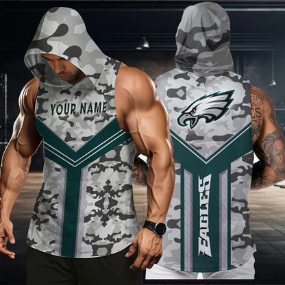 [SPECIAL OFFER] NEW CUSTOMIZED NFL02 PPE PHILADELPHIA EAGLES HOODED TANK TOP