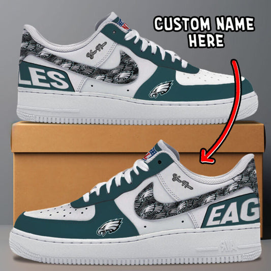 LIMITED EDITION - NEW CUSTOMIZED NFL02 PPE PHILADELPHIA EAGLES AF1 SNEAKERS