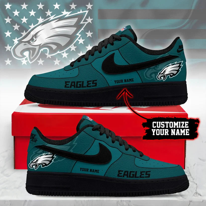 LIMITED EDITION - NEW CUSTOMIZED NFL02 PPE PP EAGLESAF1 SNEAKERS