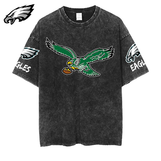[SPECIAL OFFER] NEW CUSTOMIZED NFL02 PPE PHILADELPHIA EAGLES MULTICOLOR WASHED TEE