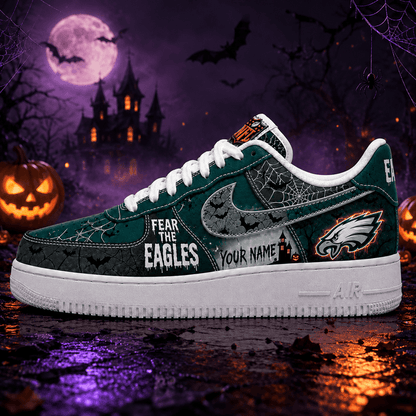 [SPECIAL OFFER] NEW CUSTOMIZED NFL02 PPE PHILADELPHIA EAGLES HALLOWEEN AF1 SHOES