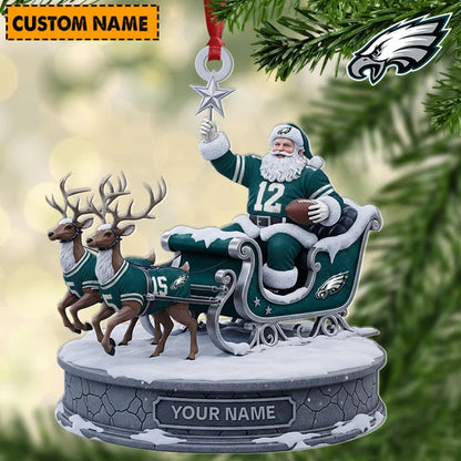 [SPECIAL OFFER] NEW CUSTOMIZED NFL02 PPE PHILADELPHIA EAGLES CHRISTMAS ACRYLIC ORNAMENT