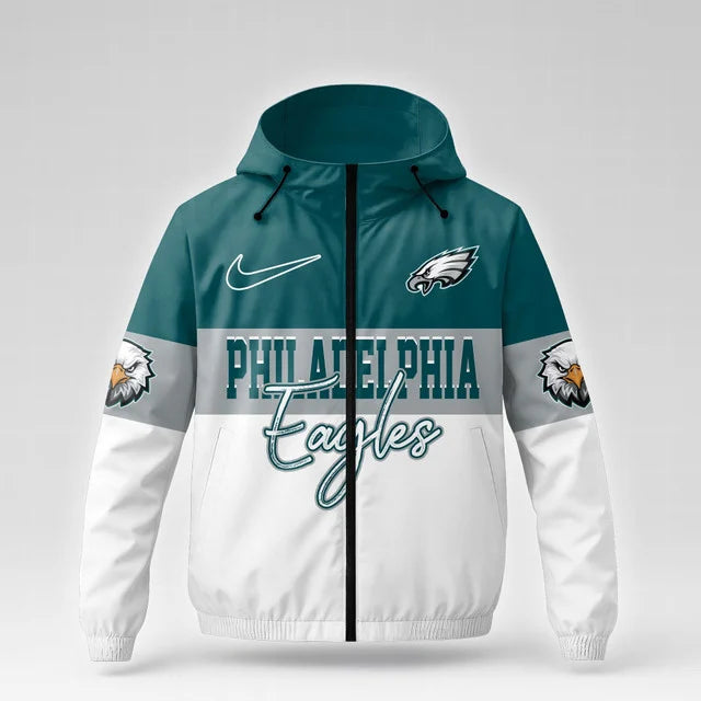 [SPECIAL OFFER] NEW CUSTOMIZED NFL02 PPE PHILADELPHIA EAGLES WINDBREAKER JACKET