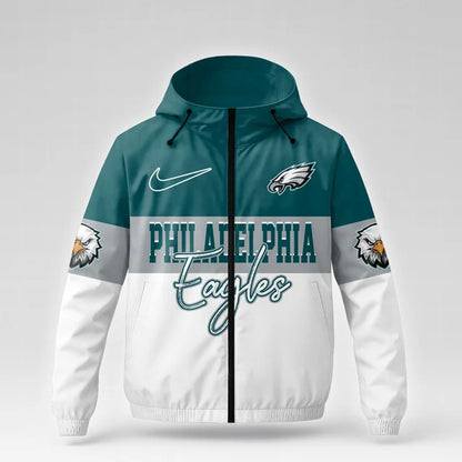 [SPECIAL OFFER] NEW CUSTOMIZED NFL02 PPE PHILADELPHIA EAGLES WINDBREAKER JACKET
