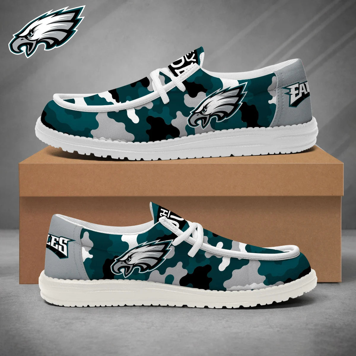 [SPECIAL OFFER] NEW CUSTOMIZED NFL02 PPE PHILADELPHIA EAGLES LOAFER SHOES