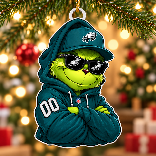 [SPECIAL OFFER] NEW CUSTOMIZED NFL02 PPE PHILADELPHIA EAGLES CHRISTMAS ACRYLIC ORNAMENT