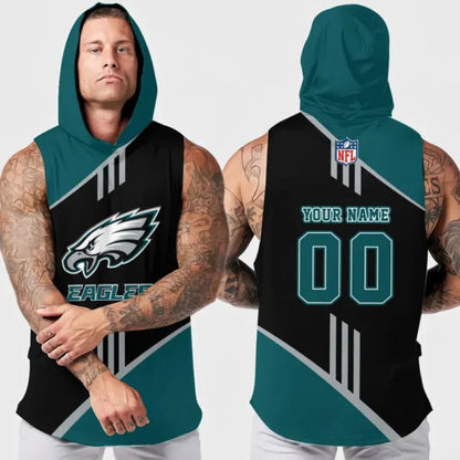 [SPECIAL OFFER] NEW CUSTOMIZED NFL02 PPE PHILADELPHIA EAGLES HOODED TANK TOP