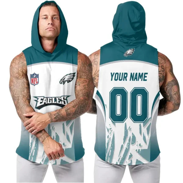 [SPECIAL OFFER] NEW CUSTOMIZED NFL02 PPE PHILADELPHIA EAGLES HOODED TANK TOP