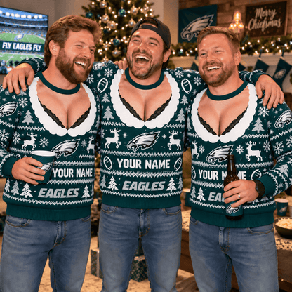 [SPECIAL OFFER] NEW CUSTOMIZED NFL02 PPE PHILADELPHIA EAGLES FUNNY CHRISTMAS UNISEX SWEATSHIRT
