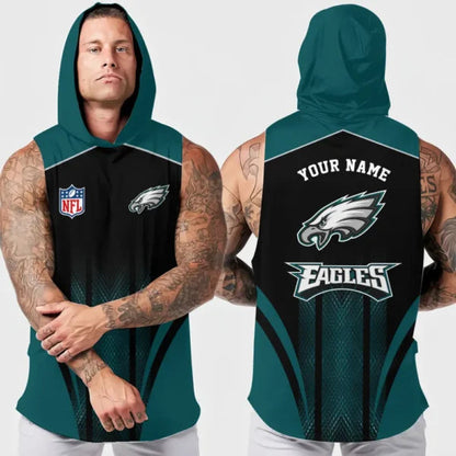 [SPECIAL OFFER] NEW CUSTOMIZED NFL02 PPE PHILADELPHIA EAGLES HOODED TANK TOP