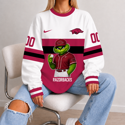 [FAN FAVORITE] NEW CUSTOMIZED NCAA CWS03 AKR ARKANSAS RAZORBACKS UNISEX SWEATSHIRT