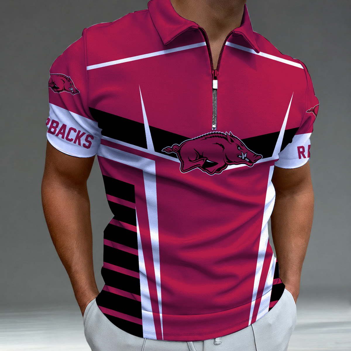 [FAN FAVORITE] NEW CUSTOMIZED NCAA CWS03 AKR ARKANSAS RAZORBACKS POLO SHIRT