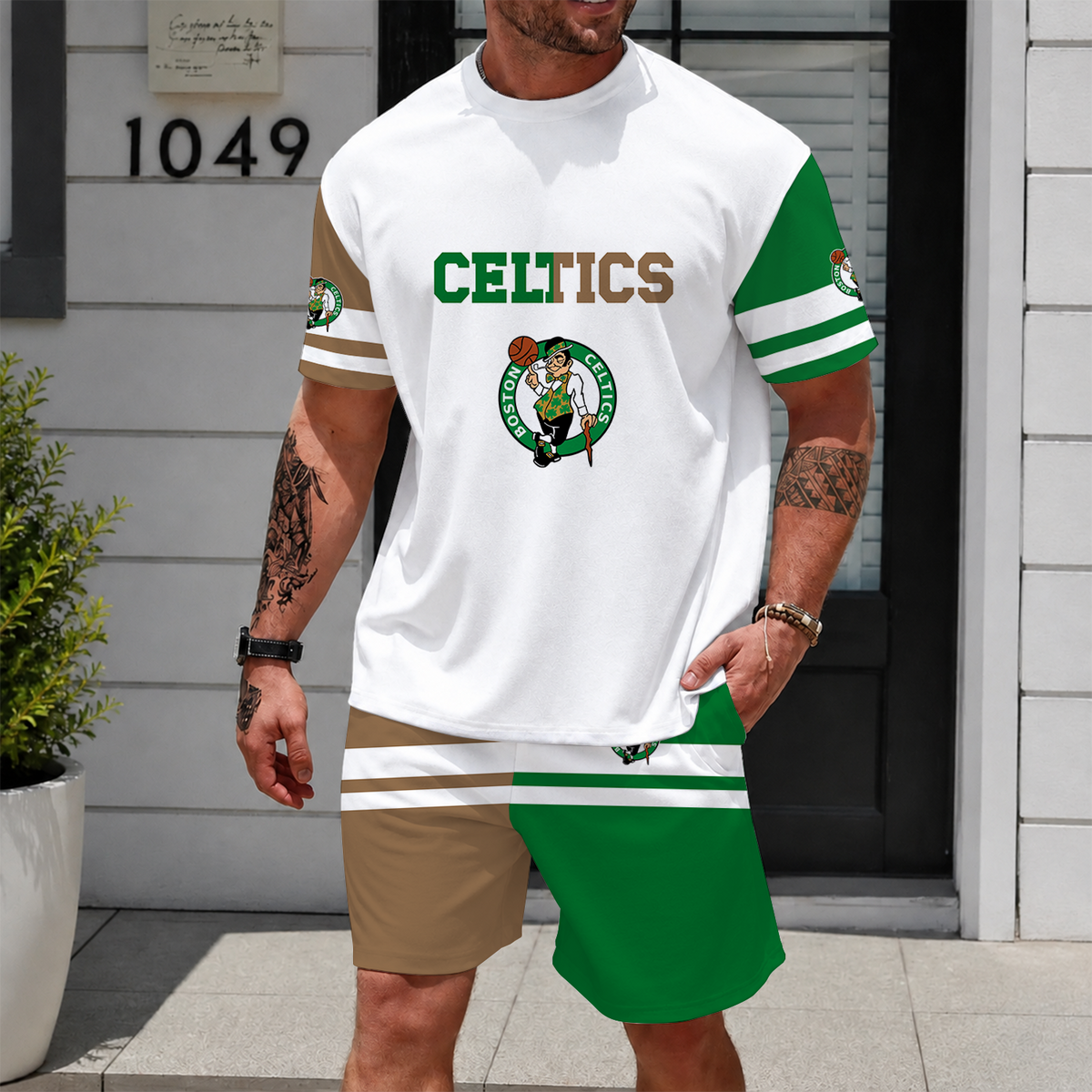 [HOT DEAL] NEW CUSTOMIZED NBA03 BCE BOSTON CELTICS UNISEX T-SHIRT & SHORTS SET