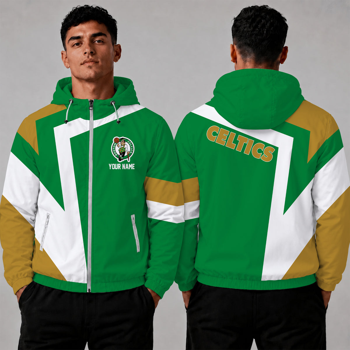[HOT DEAL] NEW CUSTOMIZED NBA03 BCE BOSTON CELTICS WINDBREAKER JACKET