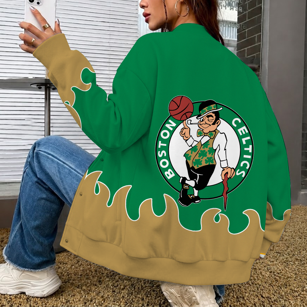 [HOT DEAL] NEW CUSTOMIZED NBA03 BCE BOSTON CELTICS BASEBALL JACKET, SATIN VARSITY JACKET