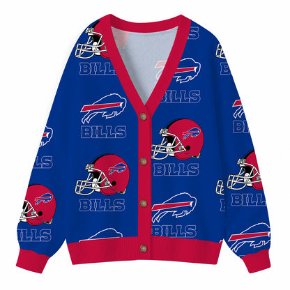 [SPECIAL OFFER] NEW CUSTOMIZED NFL03 BFB BUFFALO BILLS CARDIGAN