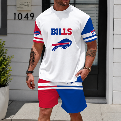 [SPECIAL OFFER] NEWCUSTOMIZED NFL03 BFB BUFFALO BILLS UNISEX T-SHIRT & SHORTS SET