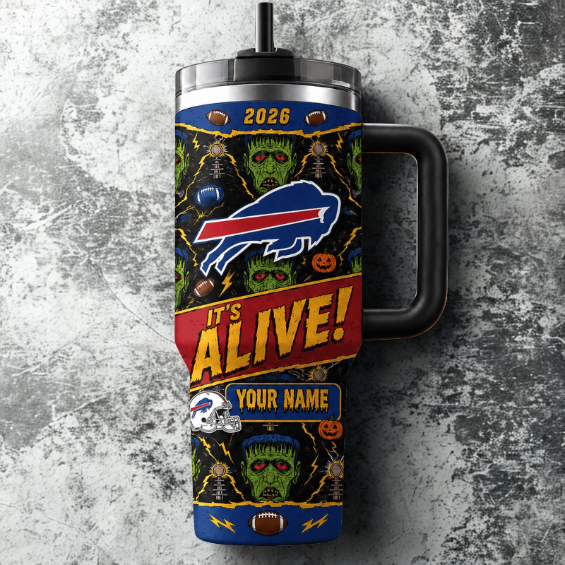 [SPECIAL OFFER] NEW CUSTOMIZED NFL03 BFB BUFFALO BILLS HALLOWEEN  40OZ TUMBLER