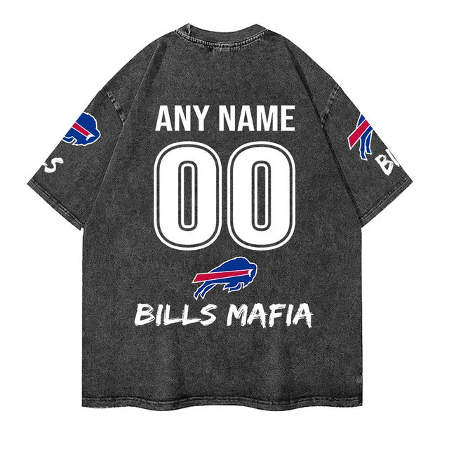[SPECIAL OFFER] NEW CUSTOMIZED NFL03 BFB BUFFALO BILLS FUNNY MULTICOLOR WASHED TEE