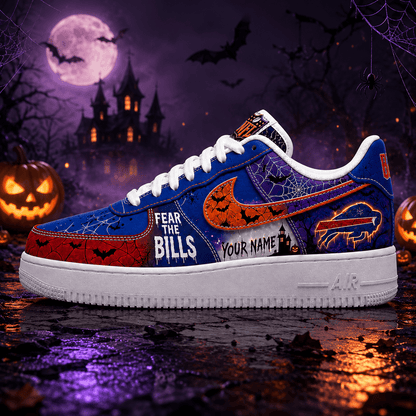 [SPECIAL OFFER] NEW CUSTOMIZED NFL03 BFB BUFFALO BILLS HALLOWEEN AF1 SHOES