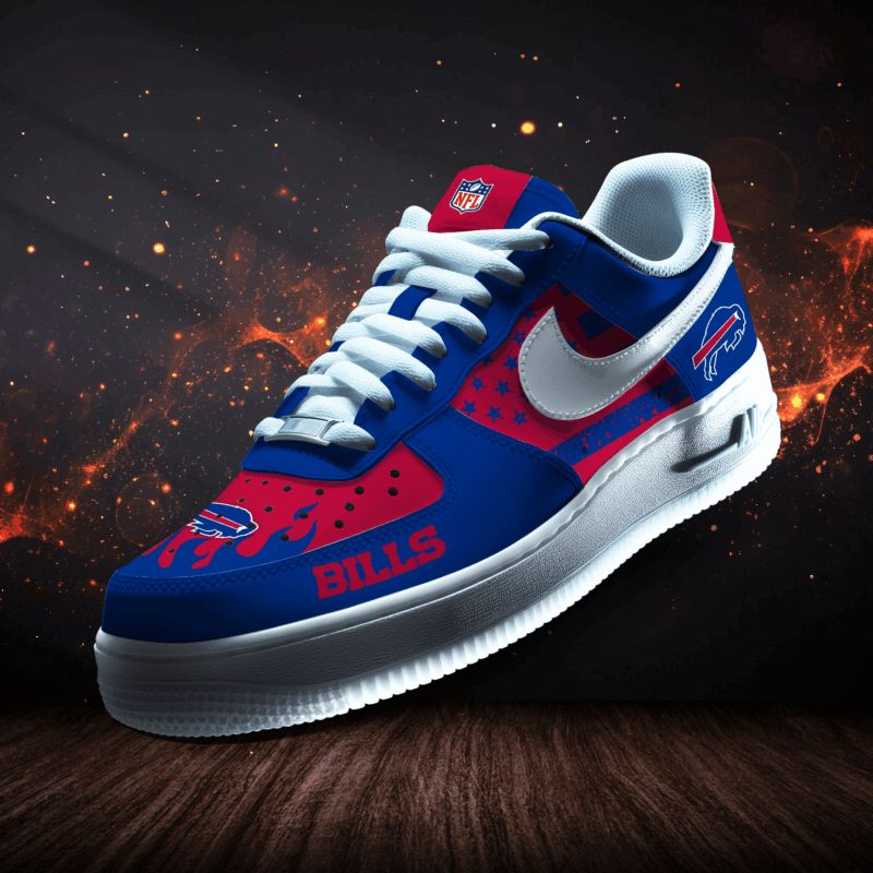 LIMITED EDITION - NEW CUSTOMIZED NFL03 BFB BUFFALO BILLS AF1 SNEAKERS