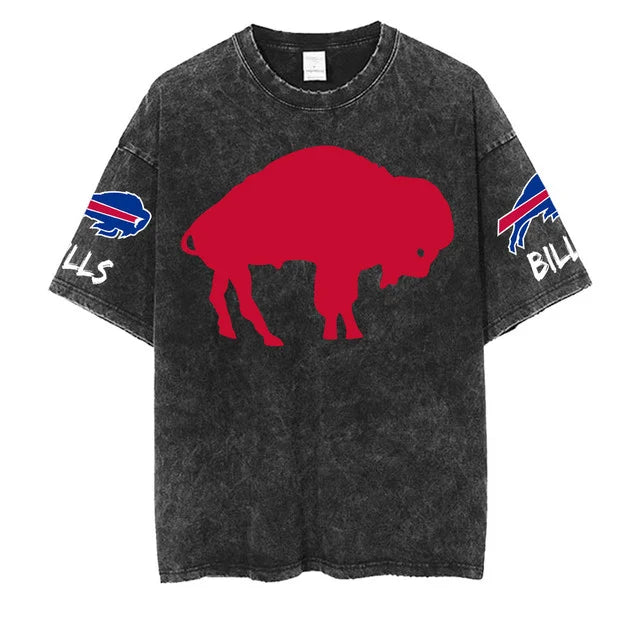 [SPECIAL OFFER] NEW CUSTOMIZED NFL03 BFB BUFFALO BILLS FUNNY MULTICOLOR WASHED TEE