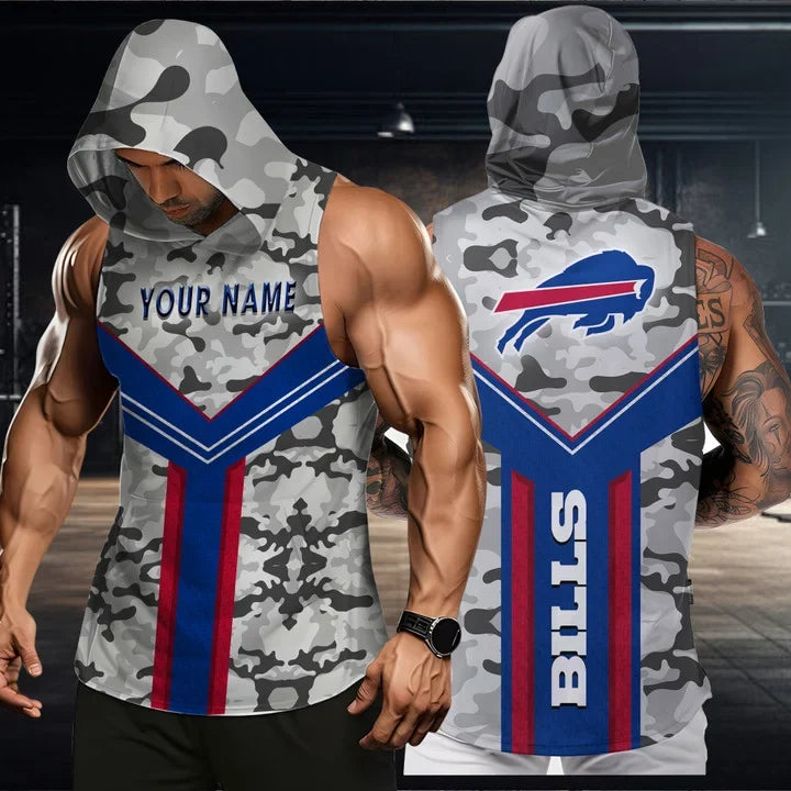 [SPECIAL OFFER] NEW CUSTOMIZED NFL03 BFB BUFFALO BILLS HOODED TANK TOP