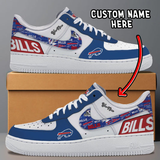 LIMITED EDITION - NEW CUSTOMIZED NFL03 BFB BUFFALO BILLS AF1 SNEAKERS