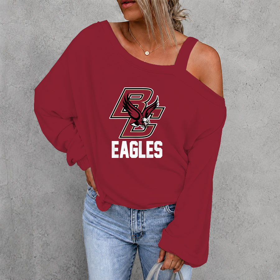[FAN FAVORITE] NEW CUSTOMIZED NCAA MFF03 BOE BOSTON COLLEGE EAGLES DROP SHOULDER SWEATSHIRT
