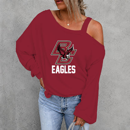 [FAN FAVORITE] NEW CUSTOMIZED NCAA MFF03 BOE BOSTON COLLEGE EAGLES DROP SHOULDER SWEATSHIRT
