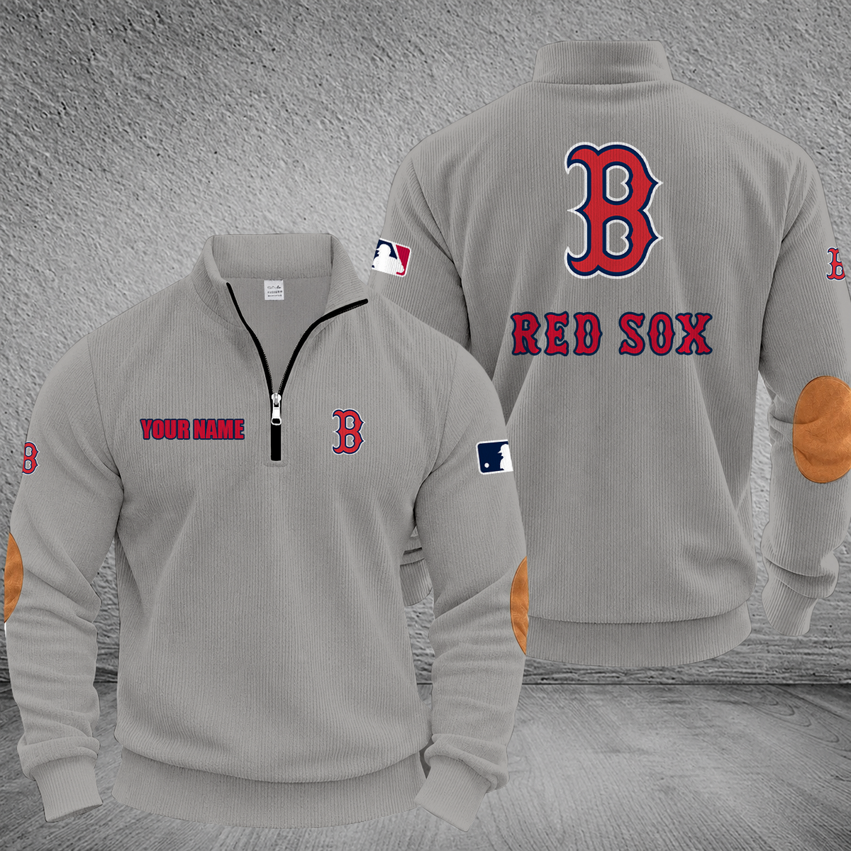 [FLASH SALE] NEW CUSTOMIZED MLB03 BRS BOSTON RED SOX MULTICOLOR STRIPED QUATER ZIP SWEATSHIRT