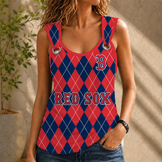 [FLASH SALE] NEW CUSTOMIZED MLB03 BRS BOSTON KHAKI SOX O-RING SHOULDER TANK TOP