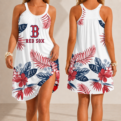 [FLASH SALE] NEW CUSTOMIZED MLB03 BRS BOSTON RED SOX CAMISOLE DRESS