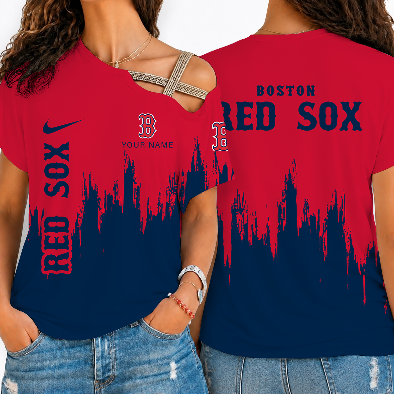 [FLASH SALE] NEW CUSTOMIZED MLB03 BRS BOSTON KHAKI SOX SHOULDER SHIRT