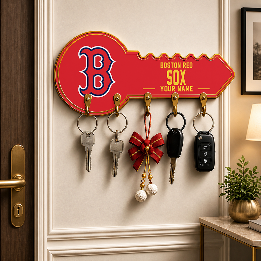 [FLASH SALE] NEW CUSTOMIZED MLB03 BRS BOSTON RED SOX WALL KEY HOLDER FOR HOME