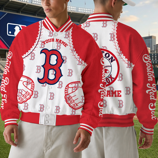 [FLASH SALE] NEW CUSTOMIZED MLB03 MLB03 BRS BOSTON RED SOX VARSITY & BASEBALL JACKET