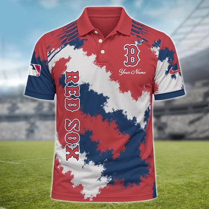 [FLASH SALE] NEW CUSTOMIZED MLB03 BRS BOSTON RED SOX MULTICOLOR POLO SHIRT