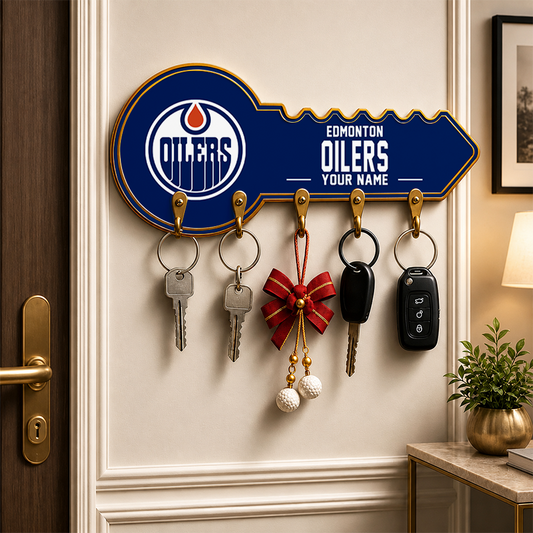 [SUPER SALE] NEW CUSTOMIZED NHL03 EMO EDMONTON OILERS WALL KEY HOLDER FOR HOME