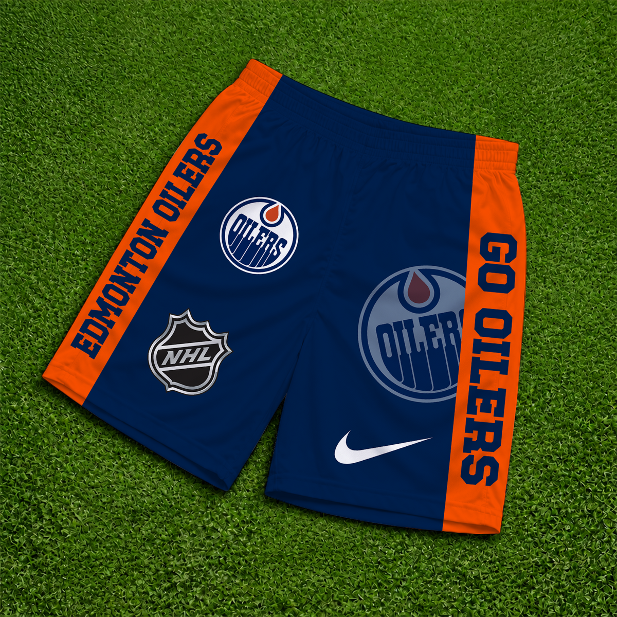 [SUPER SALE] NEW CUSTOMIZED NHL03 EMO EDMONTON OILERS SHORT PANTS
