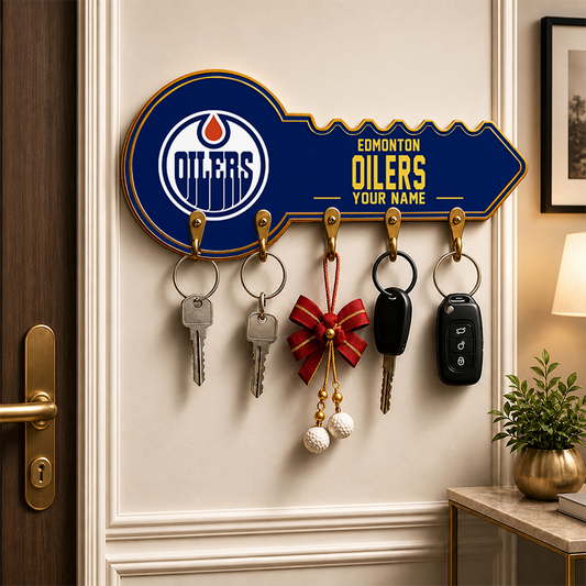[SUPER SALE] NEW CUSTOMIZED NHL03 EMO EDMONTON OILERS WALL KEY HOLDER FOR HOME