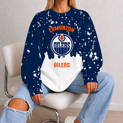 [SUPER SALE] NEW CUSTOMIZED NHL03 EMO EDMONTON OILERS UNISEX SWEATSHIRT