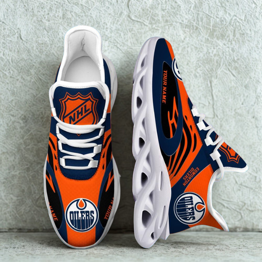 [SUPER SALE ] NEW CUSTOMIZED NHL03 EMO EDMONTON OILERS MAX SOUL SHOES