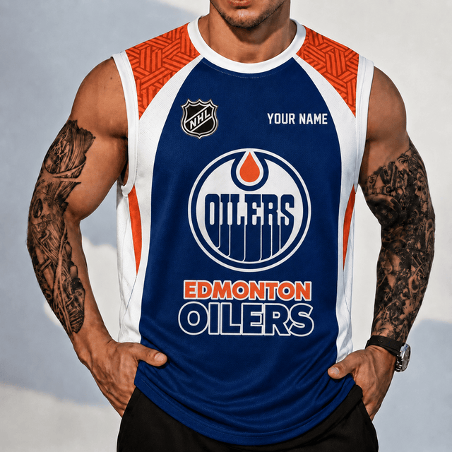 [SUPER SALE] NEW CUSTOMIZED NHL03 EMO EDMONTON OILERS TANK TOP & GYM SHIRT